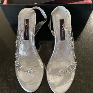 Nina Silver Embellished Heels